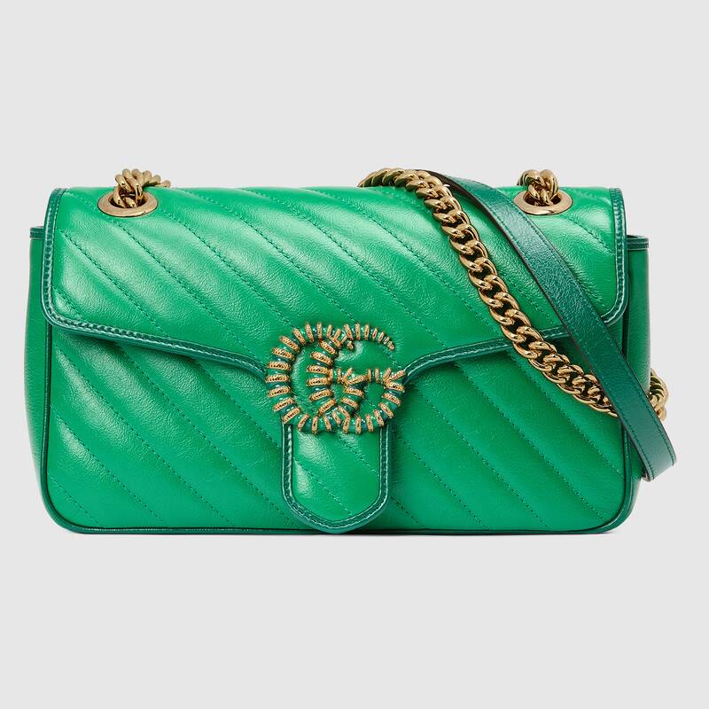 Marmont Small Matelasse Shoulder Bag 443497 Green